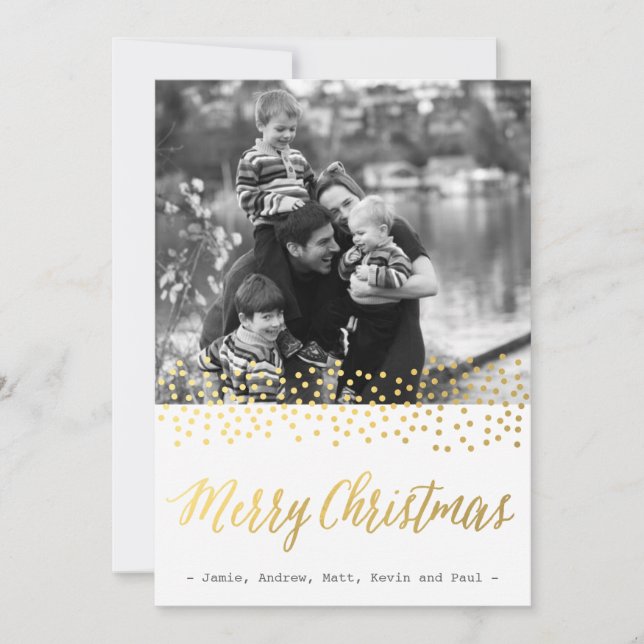 CHIC CHRISTMAS or confetti carte photo (Devant)