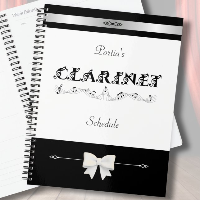 Chic Clarinet Student Schedule Organizer (Organize your rehearsals in style. A chic musician planner for the dedicated clarinetist.)