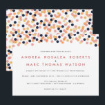 Chic Confetti Shower Wedding Invitations<br><div class="desc">Invitation vos invités à votre mariage en style avec ces invitations de mariage chic avec un confetti confetti motif. Cette invitation inclut un fichier de sauvegarde correspondant. Visualisez la suite mariage correspondante dans le magasin Wander Paper Co !</div>