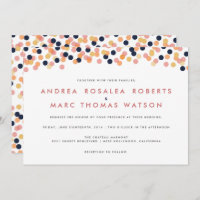 Chic Confetti Shower Wedding Invitations