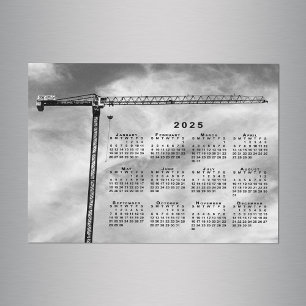 Chic Construction Grue Photo 2025 Calendrier Magne