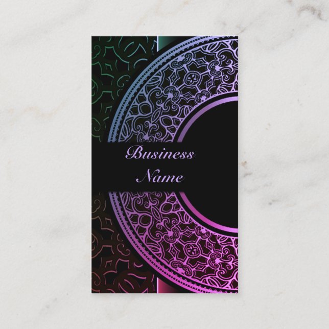 Chic couleur médaillon Carte de visite 4 (Devant)
