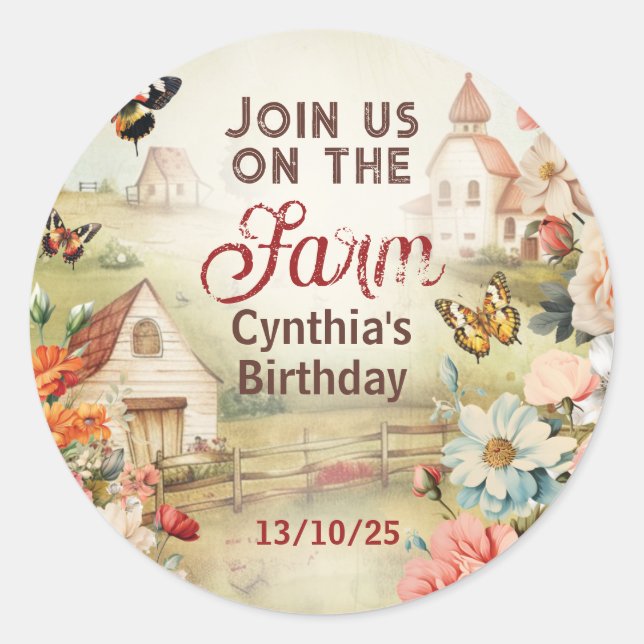 Chic Country Farm Stickers (Devant)