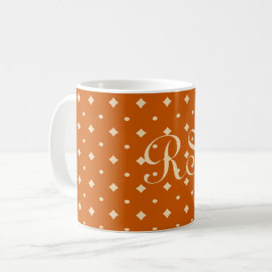 Chic country, orange brûlé, tasse neutre, motif