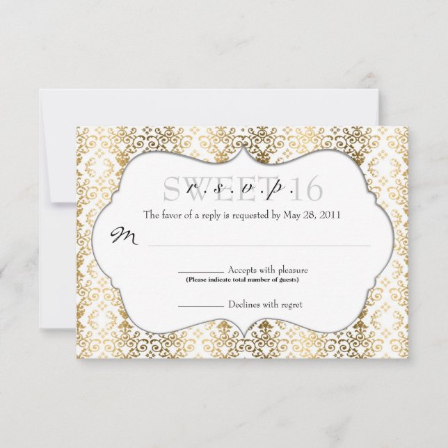 Chic Damask RSVP [Or] (Devant)