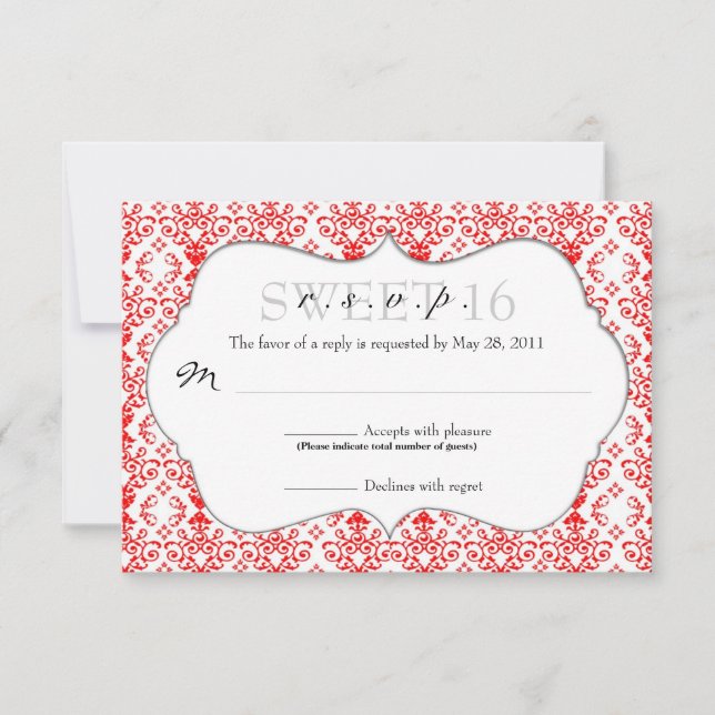 Chic Damask RSVP [Rouge] (Devant)