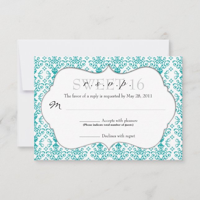 Chic Damask RSVP [Turquoise] (Devant)