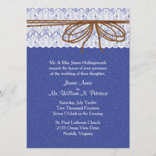 Chic Denim et Lace Faire-part de mariage