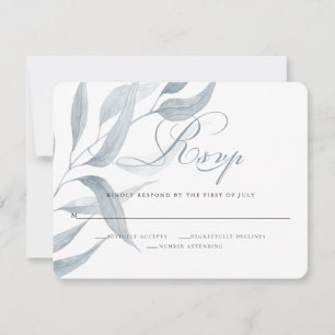 Chic Dusty Blue Foliing Réponse Mariage 2