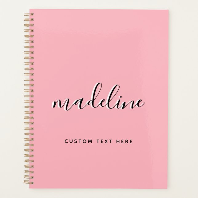 Chic Dusty Blush rose avec nom de calligraphie noi (Devant)