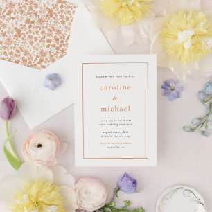 Chic Dusty Rose Ditzy Floral Faire-part de mariage