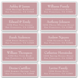 Chic Dusty Rose Mariage Étiquettes de adresse invi