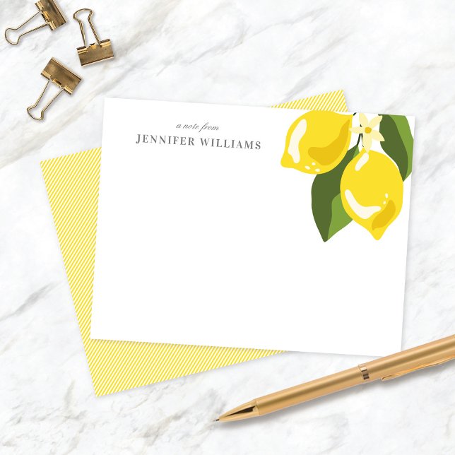 Chic Elegant Citron Jaune Personnalisé Cartes pour (Créateur téléchargé)