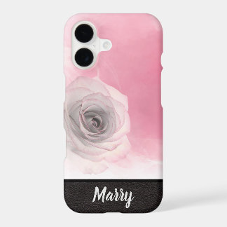 Chic Élégant Monogramme Nom Rose Rose Élégante