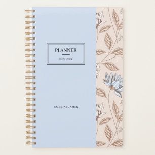 Chic Élégant Motif Floral Bleu Poussiéreux Rose Fo