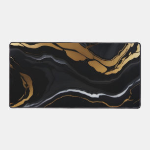 Chic Elégant noir jaune or Faux Marble