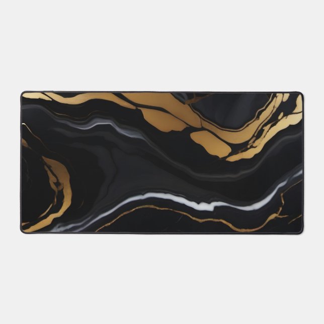 Chic Elégant noir jaune or Faux Marble (Recto)