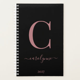 Chic Elegant Rose Or Monogramme Nom
