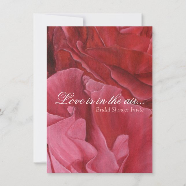 Chic élégant roses rouges invitations de douches (Devant)