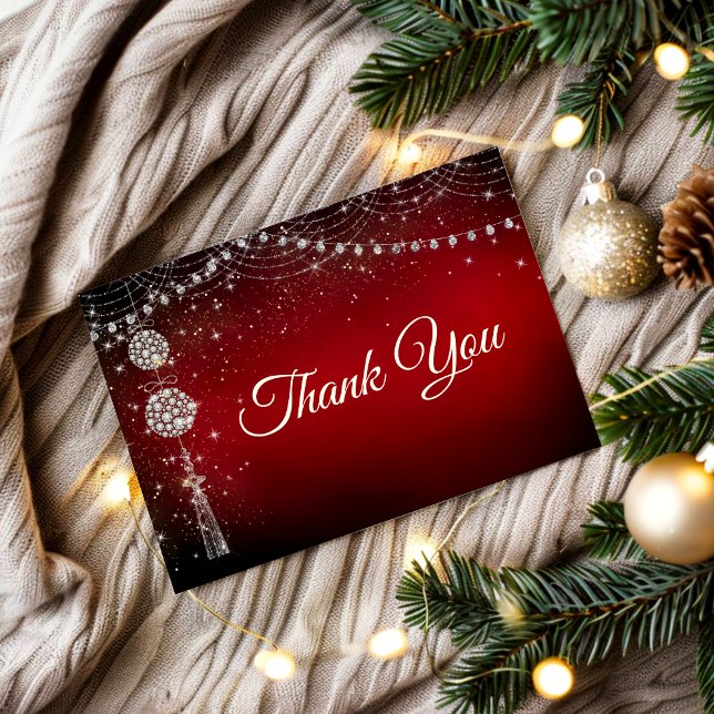 Chic élégante décoration rouge Noël Invitation (Créateur téléchargé)