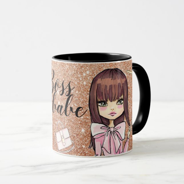 Chic et Wild fille's Planner café Mug (Devant droit)