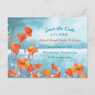 Chic Faire-Part de Mariage Poppy à Sauver la Date
