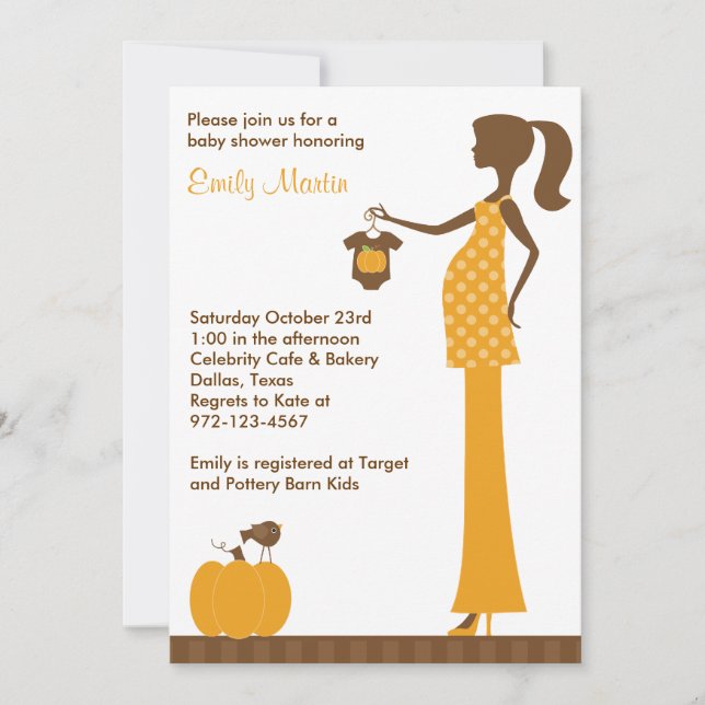 Chic Fall Maman-to-Be Invitations (Devant)