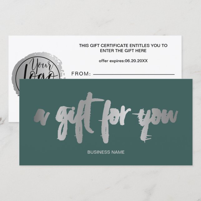 Chic fausse feuille argent vert logo certificat ca (Devant / Derrière)
