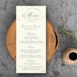 Chic Faux Argent Mariage Menu Modèle - Ivory<br><div class="desc">Célébrez dans le style avec ces cartes de menu tendance. Le libellé est facile à personnaliser et vos invités de dîner seront ravis lorsqu'ils reçoivent ces menus super élégants.</div>