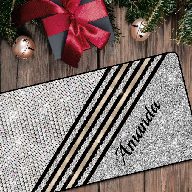 Chic faux cristal et parties scintillant argent gi (Créateur téléchargé)