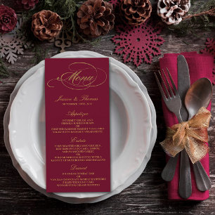 Chic Faux Gold Foil Menu Modèle