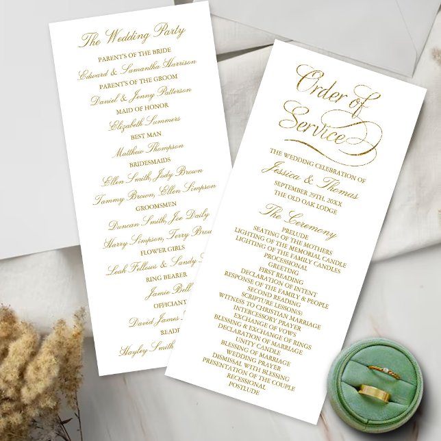 Chic Faux Gold Foil Wedding Programme Modèle (Créateur téléchargé)