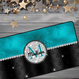 Chic faux Parties scintillant argent Turquoise noi