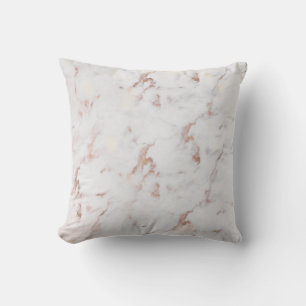 Chic Faux Rose Gold Marble Motif Coussin