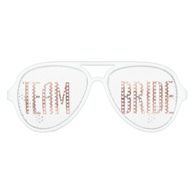 Chic Faux Rose Gold Team Brides Lunettes de soleil (Devant)