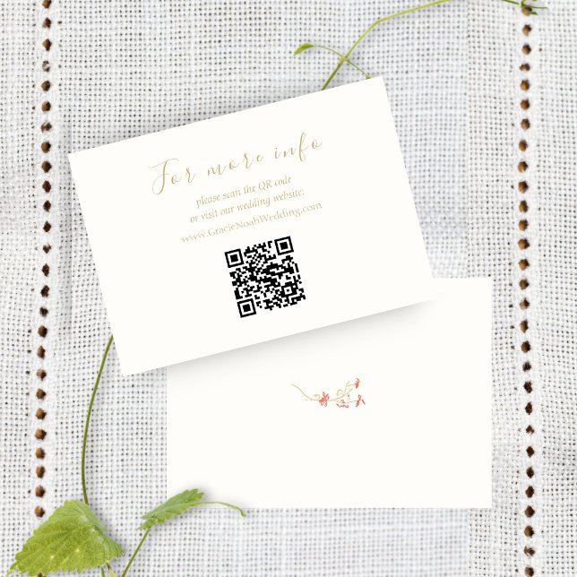 Chic Fleur sauvage Mariage Site Web QR Code Info C (Créateur téléchargé)
