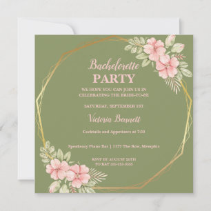 Chic Floral Wreath Bachelorette Party Invitation