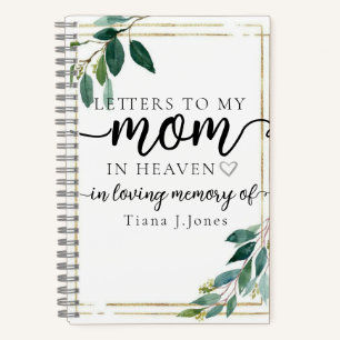 Chic Foliage Maman Memorial Grief Sympathie Carnet