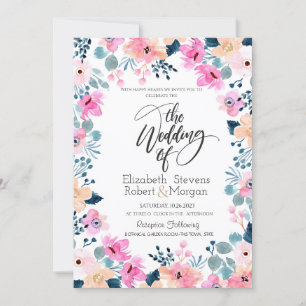 Chic Garden Rose Flowers Faire-part de mariage