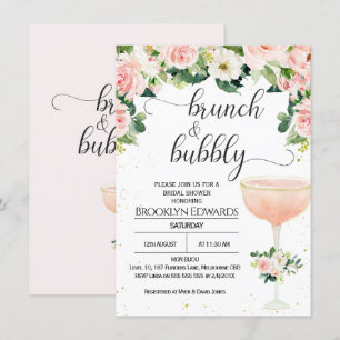 Chic Glass Brunch Invitation à la douche nuptiale