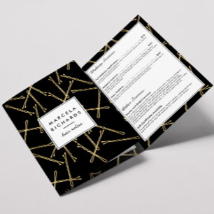 Chic Gold Bobby Pins Salon de cheveux Brochure noi