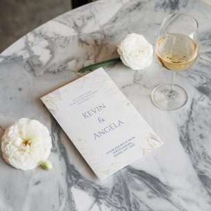 Chic Gold & Floral Elegance Faire-part de mariage