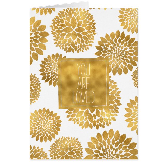 Chic Gold Flowers vous êtes aimé (Devant)