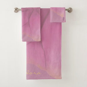 Chic Gold Fuchsia Abstrait floral Patern
