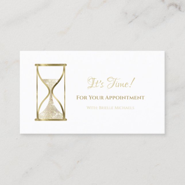 Chic Gold Glitz Hourglass Beauté Salon Rendez-vous (Devant)