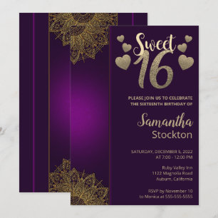 Chic Gold Mandala Sweet 16 Invitation