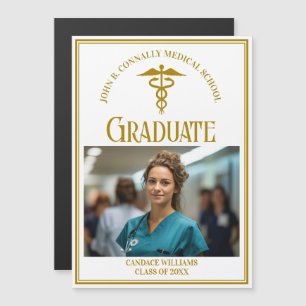 Chic Gold Médicale School Graduation Magnet photo