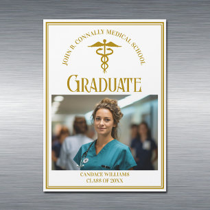 Chic Gold Médicale School Graduation Magnet photo