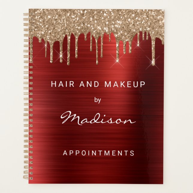Chic Gold Parties scintillant Drip Red Rendez-vous (Devant)