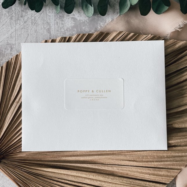 Chic Gold Typographie Mariage Étiquettes de adress (Créateur téléchargé)